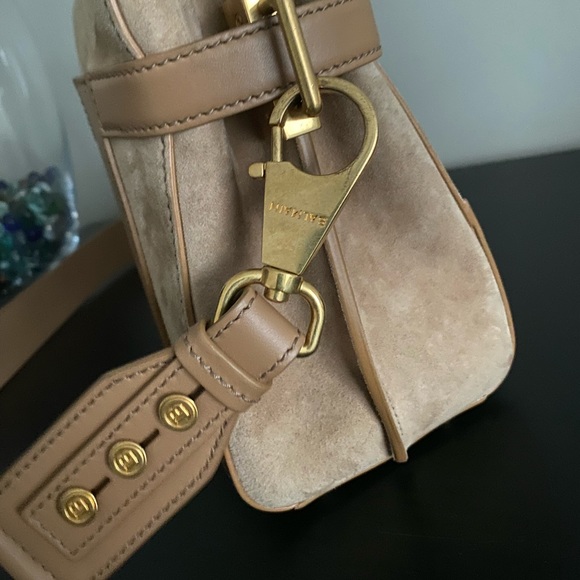 *SOLD* Authentic Balmain B Buzz 23 Sand-Colored Sued Handbag - Picture 9 of 10